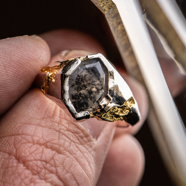 Dendritic Opal Ring - WINTER