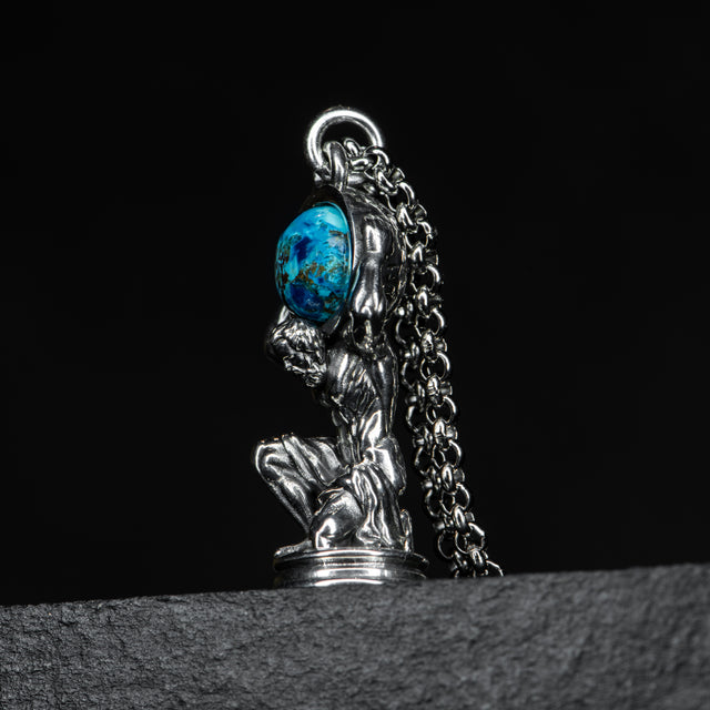 Silver Gemstone Pendant - ATLAS