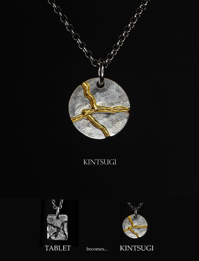 Round Silver Pendant - KINTSUGI