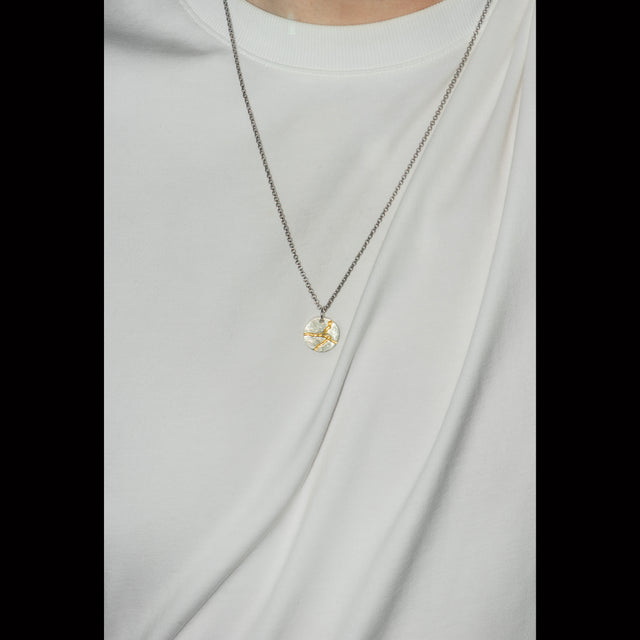 Round Silver Pendant - KINTSUGI