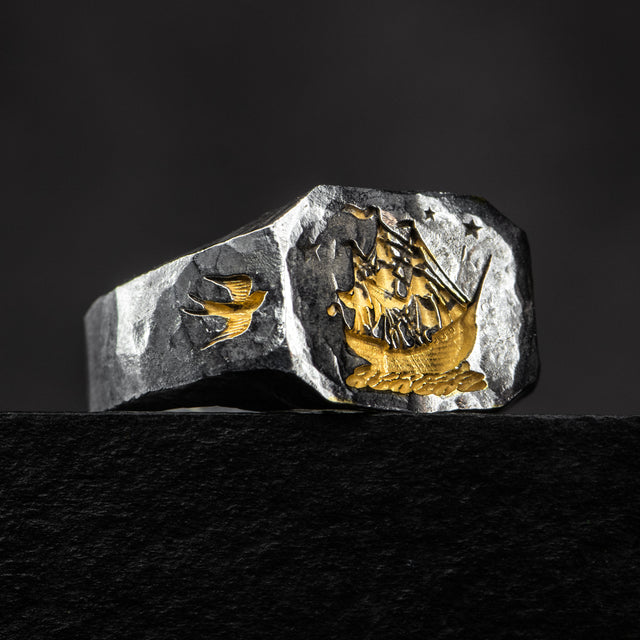 Silver & Gold Ring - VOYAGER - AHW Studio