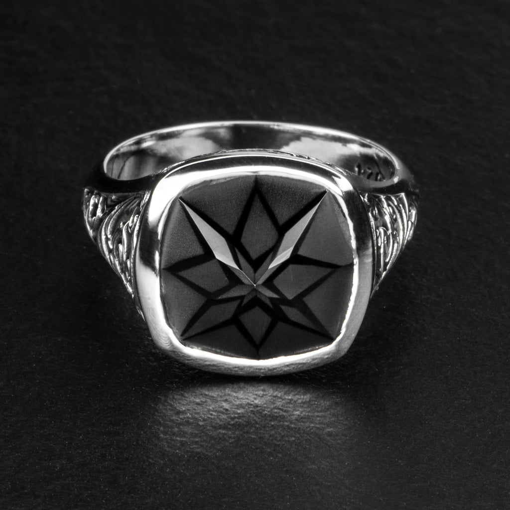 国内で当店のみ AHW STUDIO - Obsidian Signet Ring - AEGIS Obsidian Signet Ring - AEGIS – AHW Studio