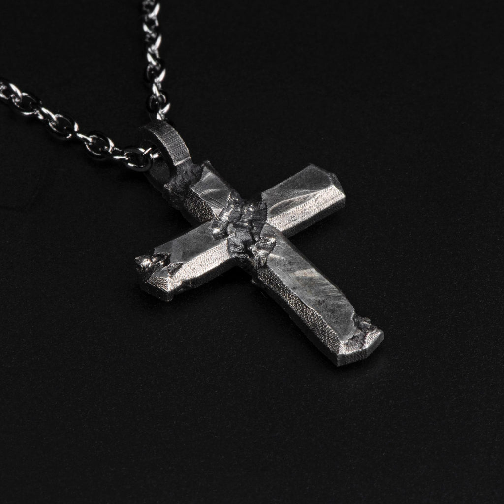 Sterling Silver Cross Pendant, Mens Silver Cross Necklace – AHW Studio