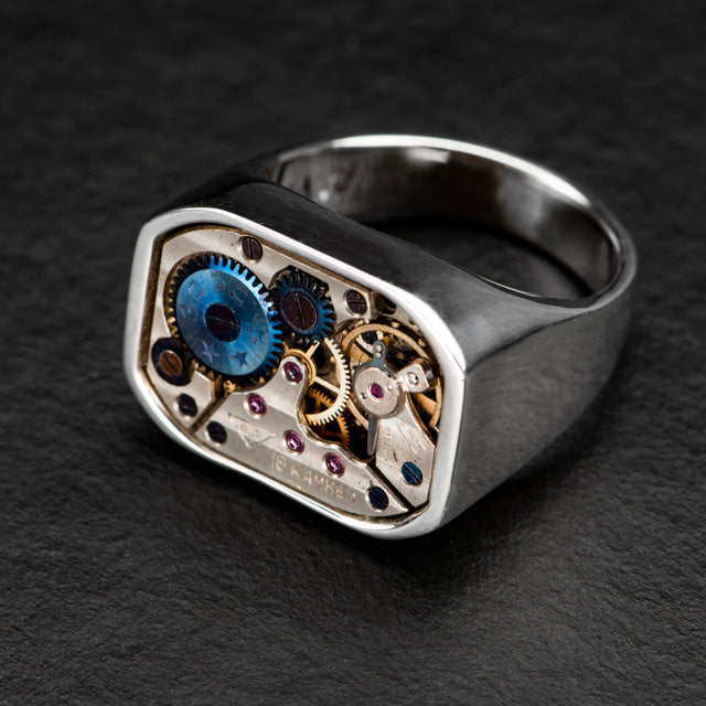 vintage ring with cyrillic letters