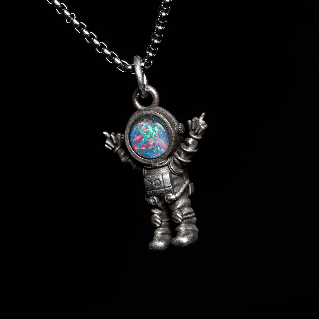 Iced out on sale astronaut pendant
