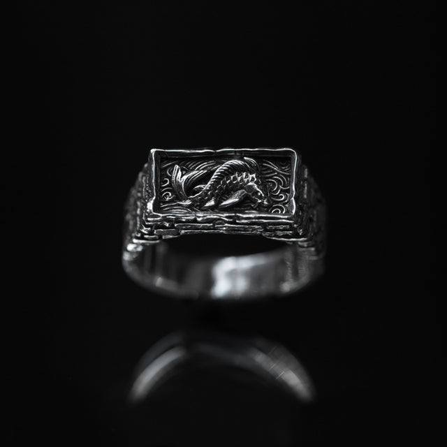 silver dragon ring