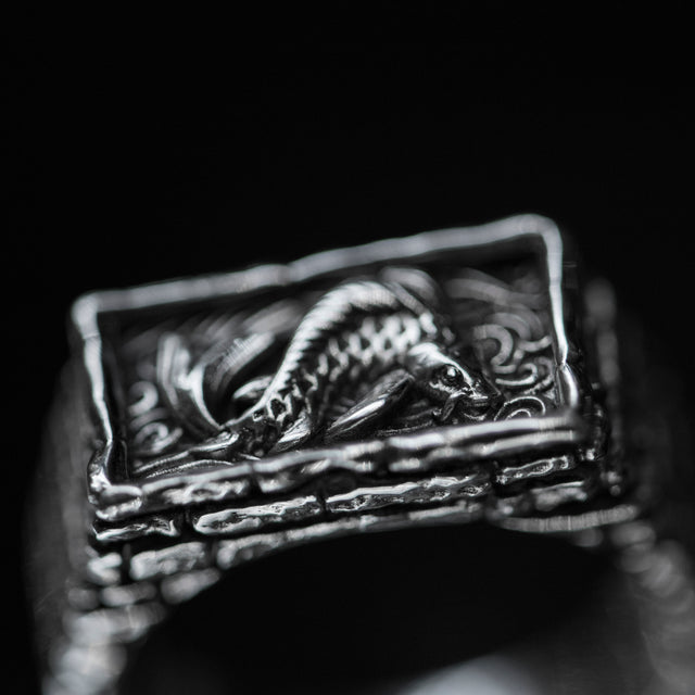 silver dragon ring