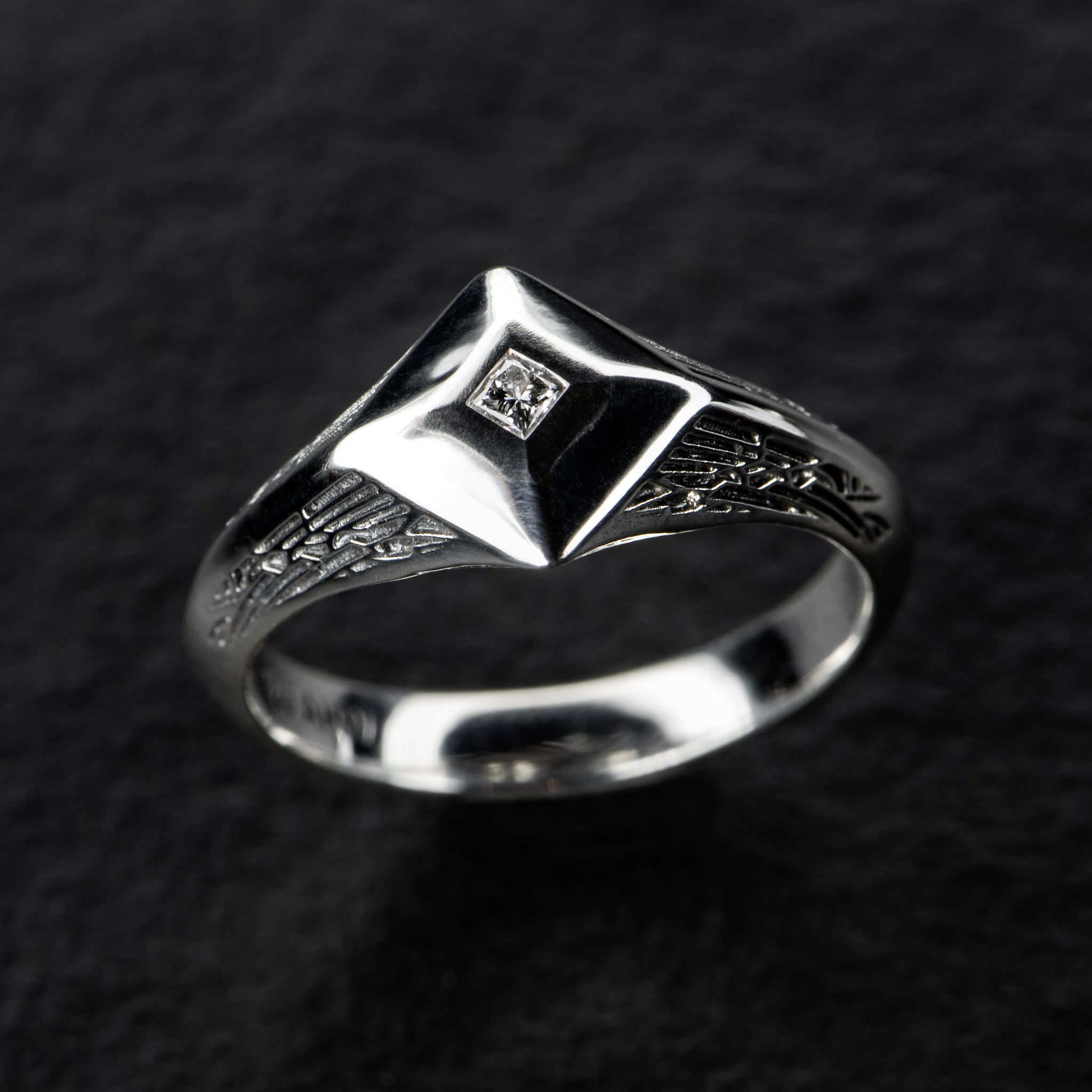 Diamond Signet Ring - PYRAMIDION - AHW Studio