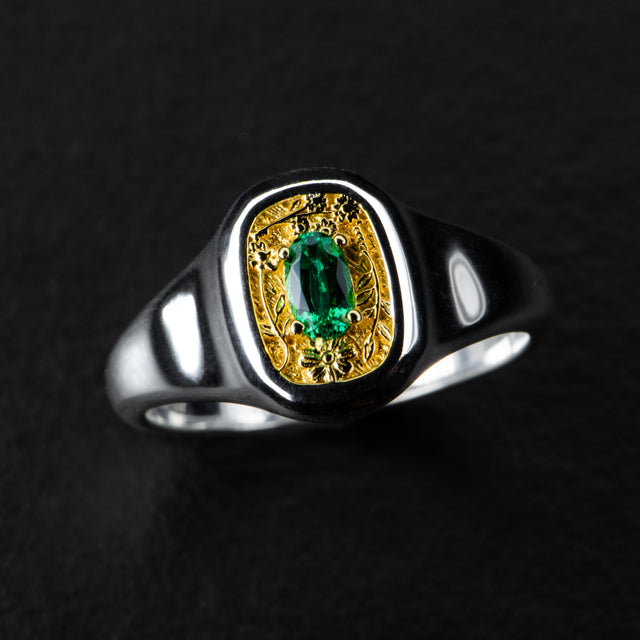Emerald Signet Ring - JARDIN
