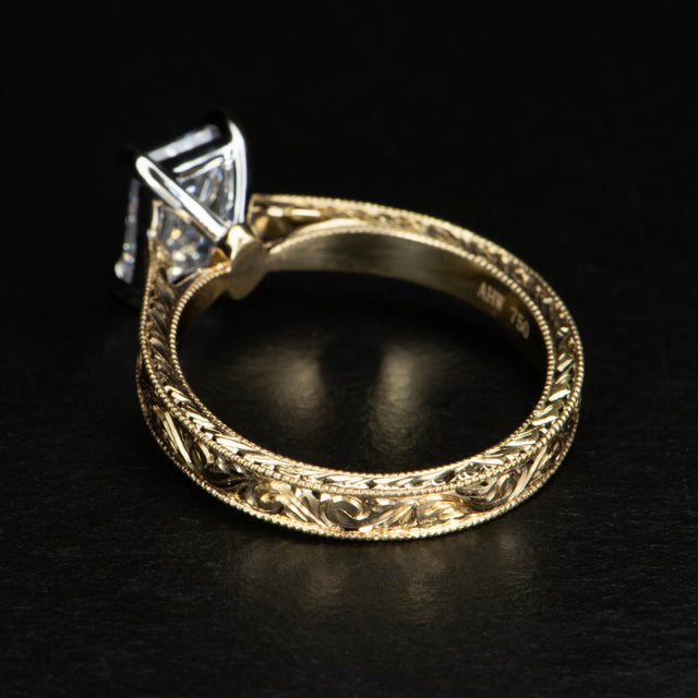 Hand-Engraved 1.5ct Diamond Ring - GRACE