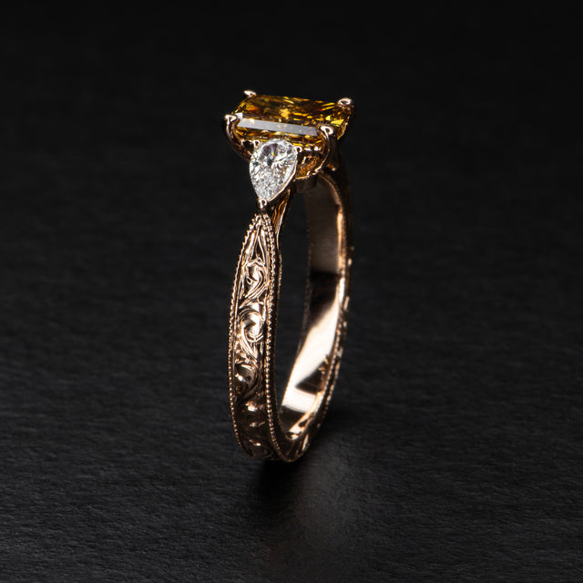 Champagne Diamond Engagement Ring - FLORENCE