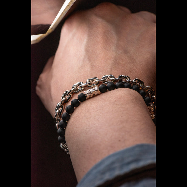 6mm Silver Bead Bracelet - CREED