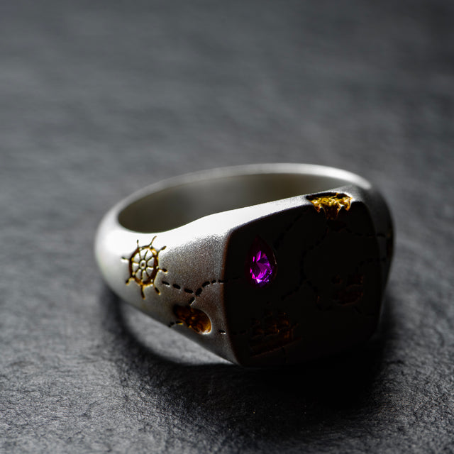 Gold Inlay • Ruby • Signet - DEAD RECKONING