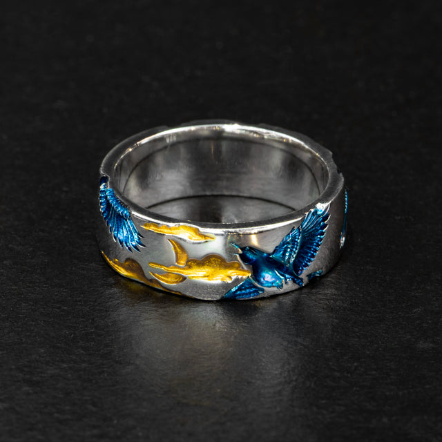 6mm Blue & Gold Band - CERULEAN FLIGHT
