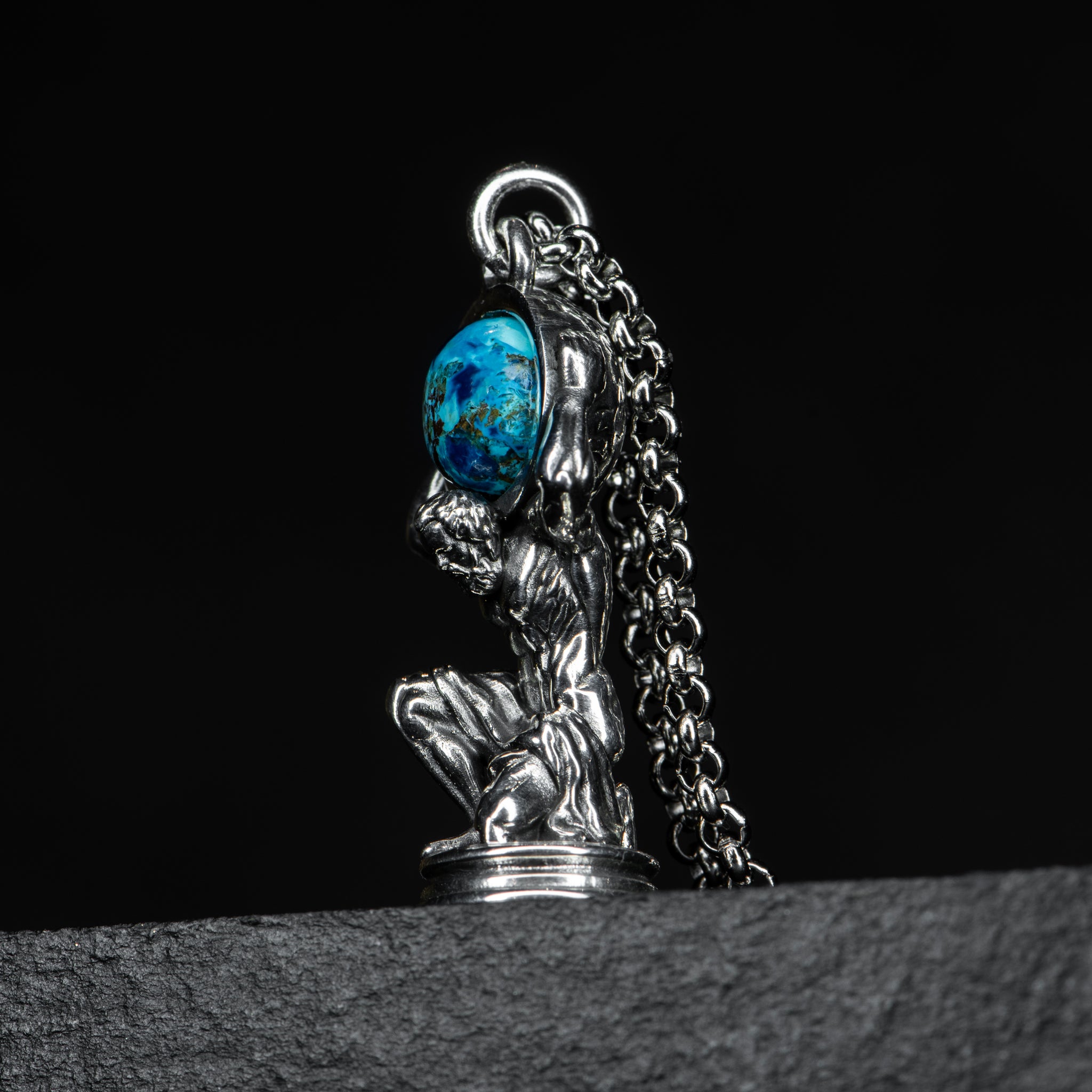 Silver Gemstone Pendant - ATLAS - AHW Studio