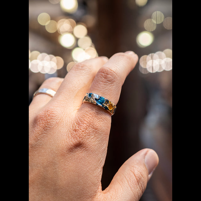 6mm Blue & Gold Band - CERULEAN FLIGHT