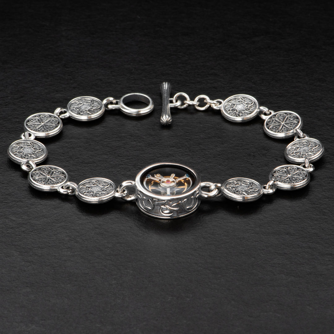 Silver Coin Link Bracelet