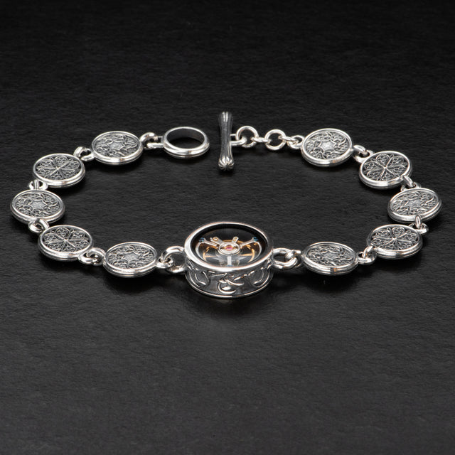 Silver Coin Link Bracelet