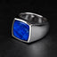 lapis lazuli square silver ring