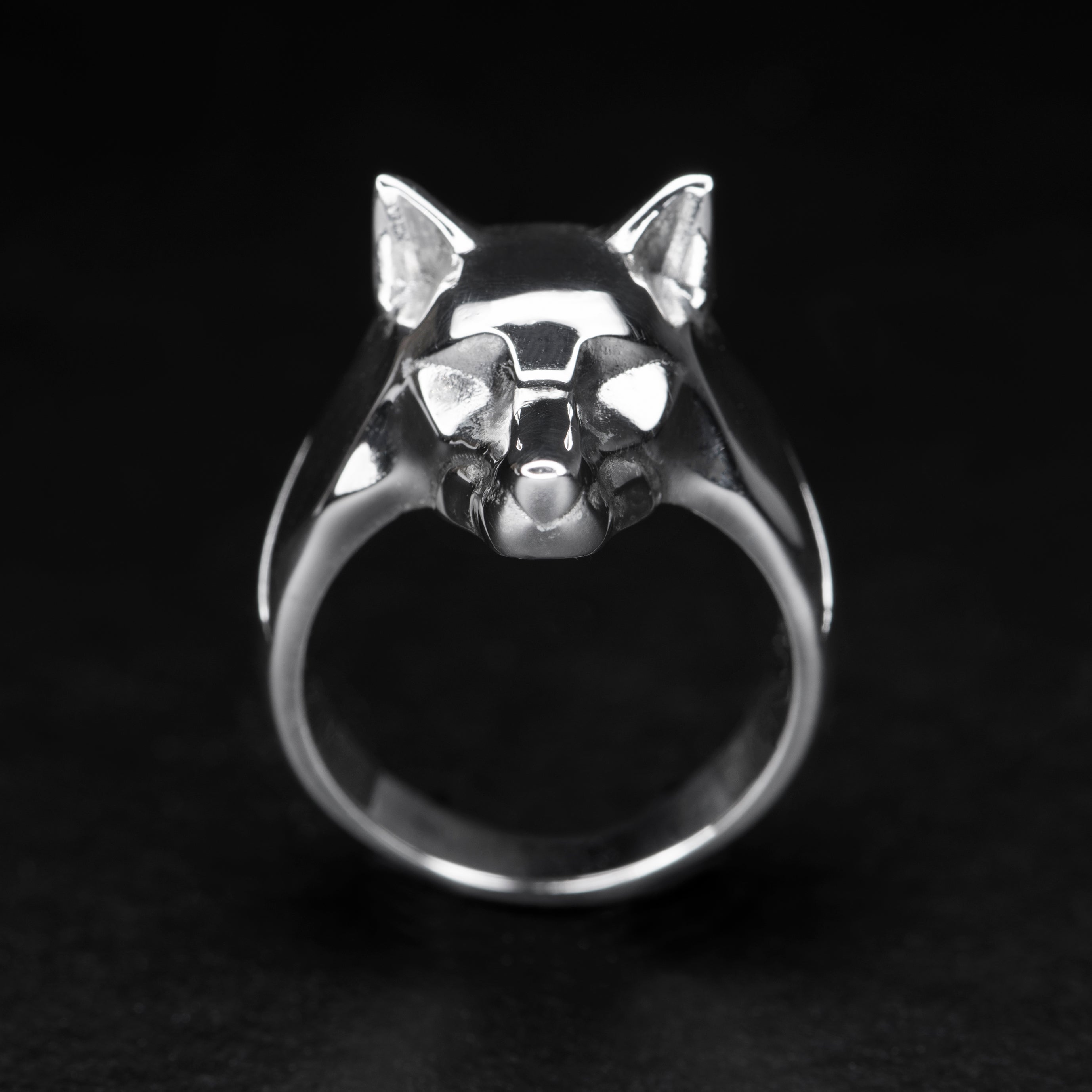 silver wolf ring