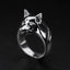 silver wolf ring