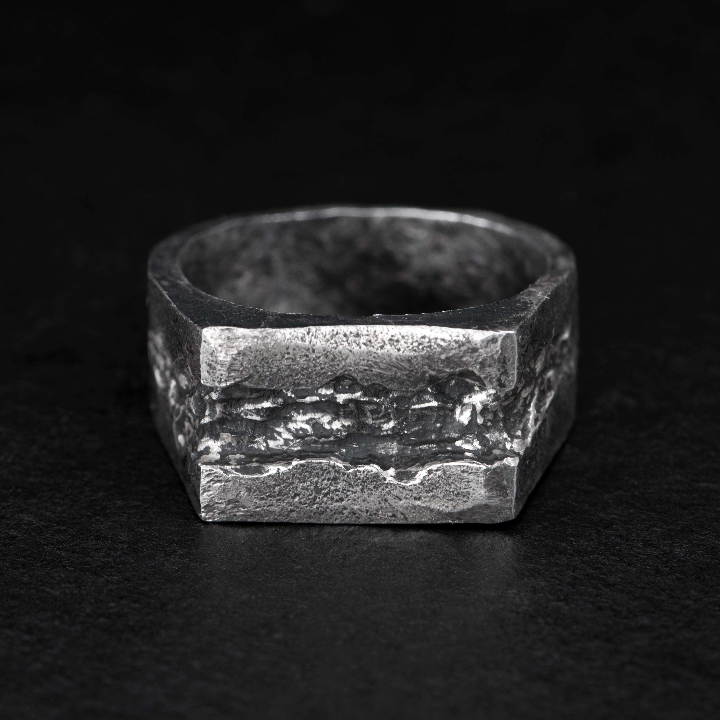 rectangle silver signet ring