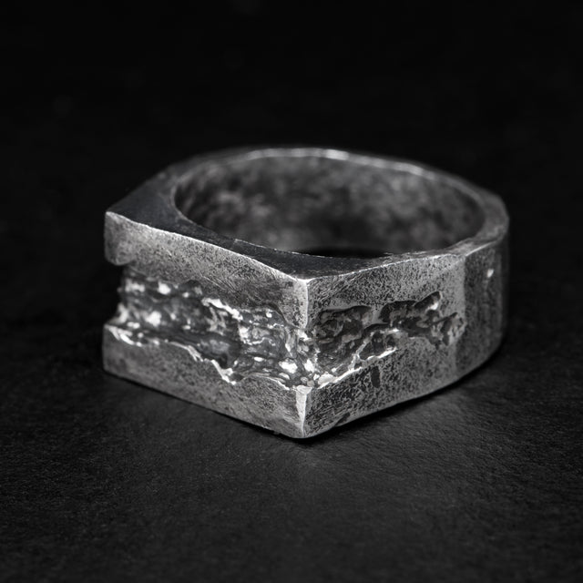 rectangle silver signet ring