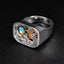 vintage rectangle ring with australian opal