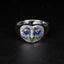 owl ring with blue eyes