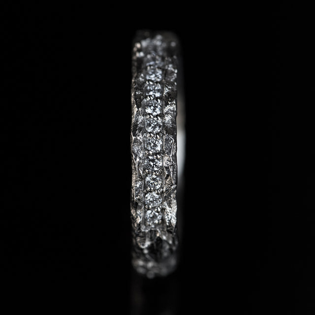 white moissanite silver ring