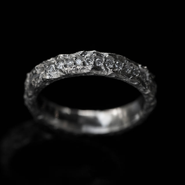 white moissanite silver ring